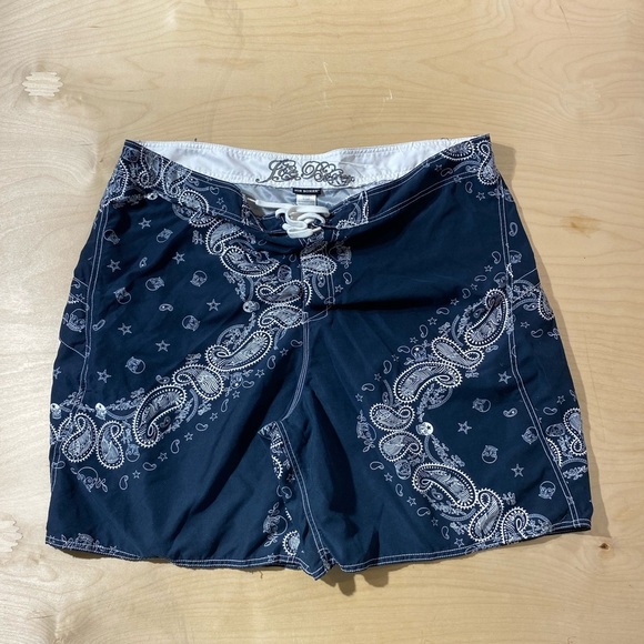 Joe Boxer Navy Paisley Swim Shorts XXL (44-46) (MX) - Picture 4 of 8